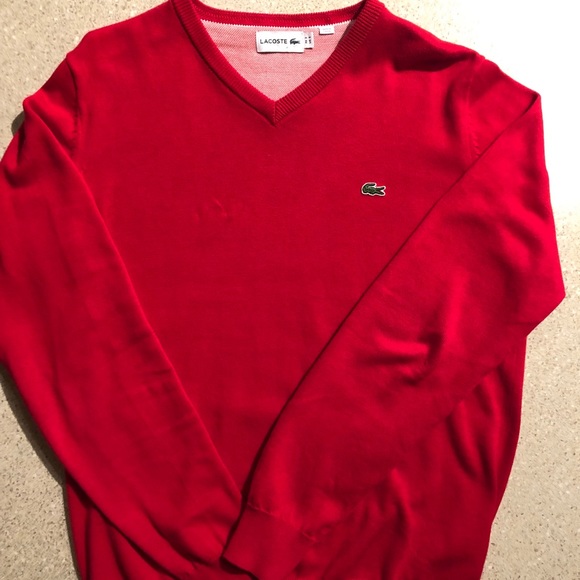 Lacoste Other - Lacoste Mens Small Red sweater long sleeve vest